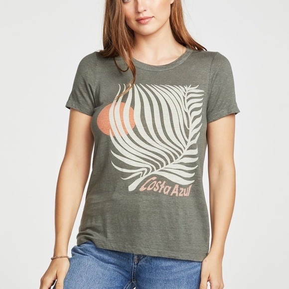 Chaser Costa Azul Tee Olive Green Size Small - Picture 5 of 16